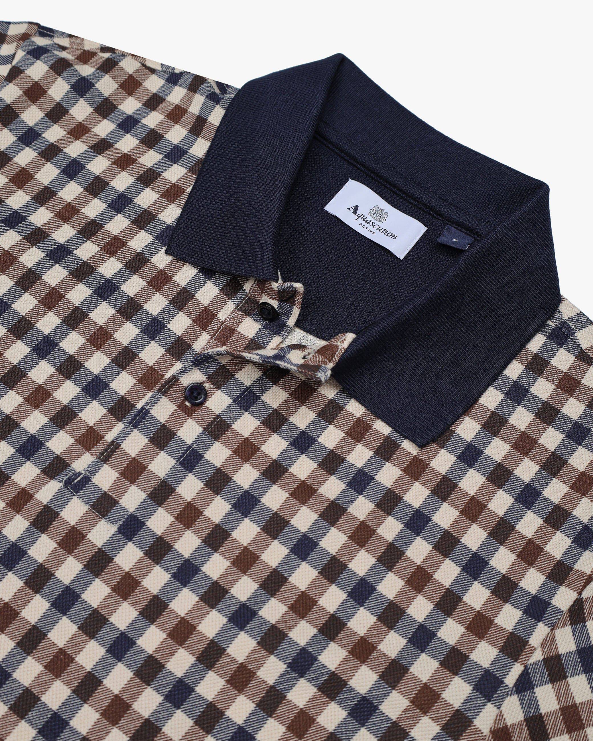 Aquascutum Active Club Check Piquet Polo - Image 3