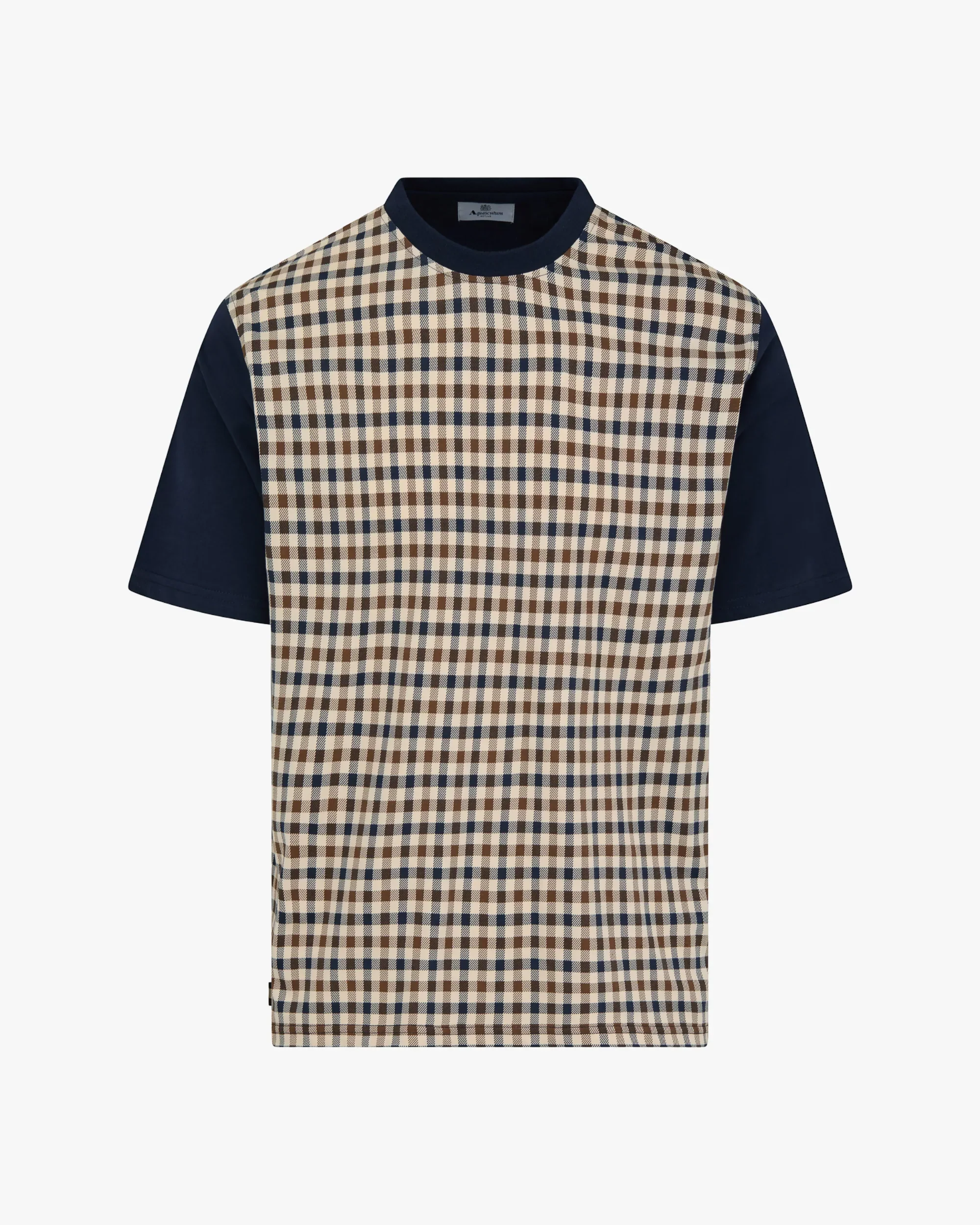 Aquascutum Body Club Check T-Shirt Navy
