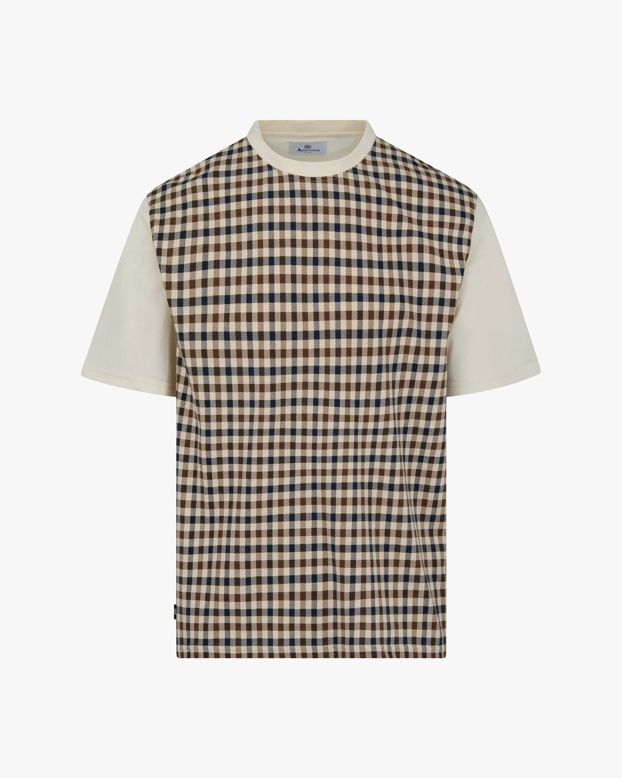 Aquascutum Body Club Check T-Shirt Old White