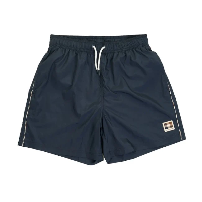 Aquascutum Club Check Piping Beach Shorts Navy