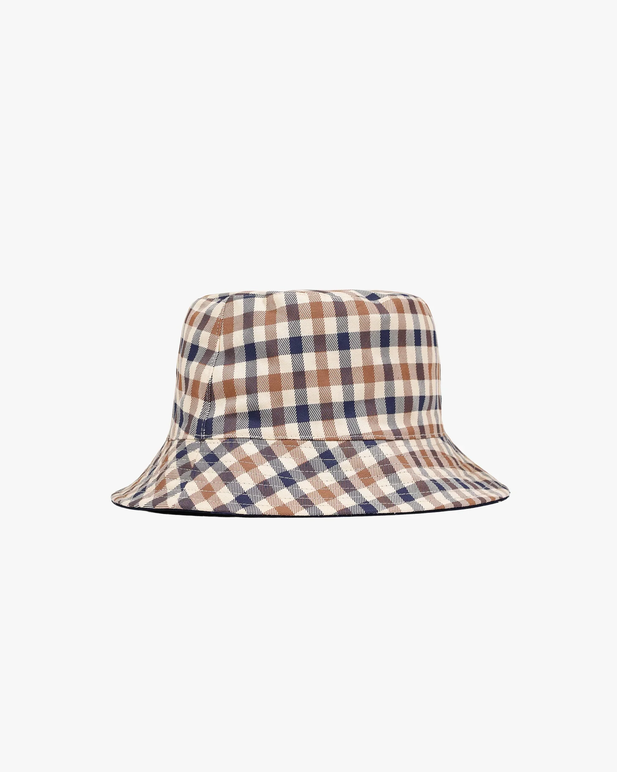 Aquascutum Reversible Cotton Bucket Hat Club Check