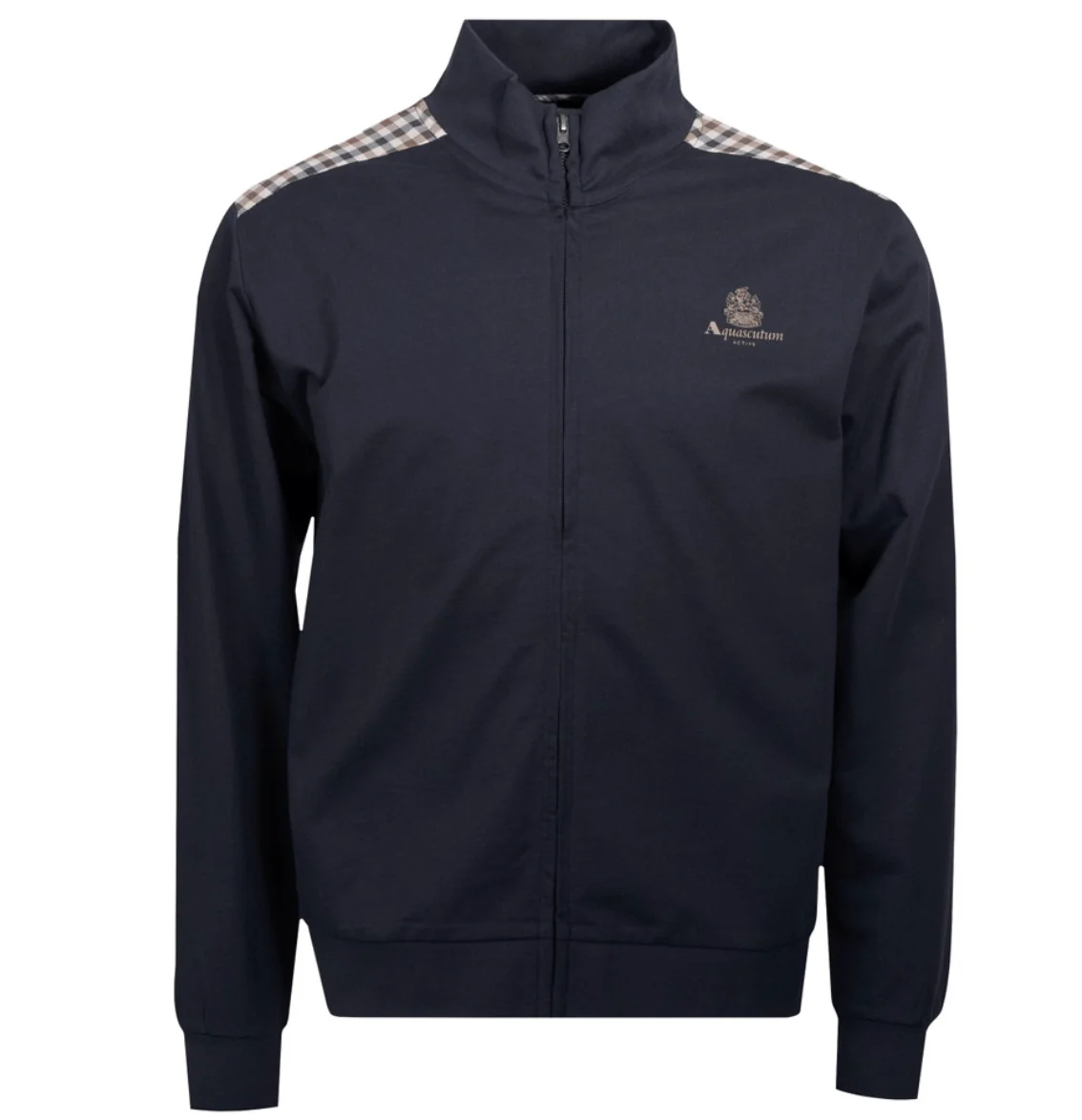 Aquascutum Full Zip Mockneck Club Check