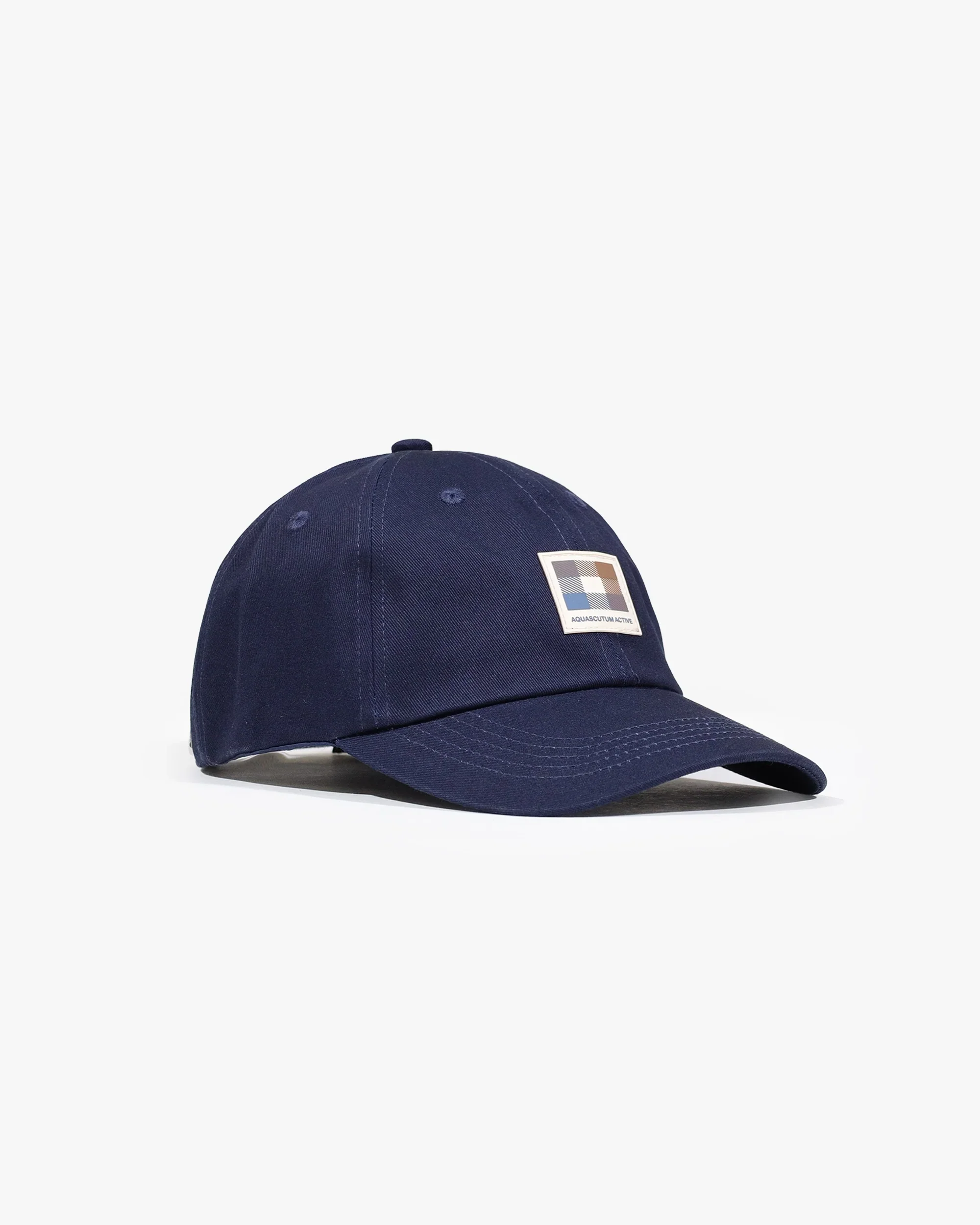 Aquascutum Iconic Rubber Patch Baseball Cap Navy - Image 2