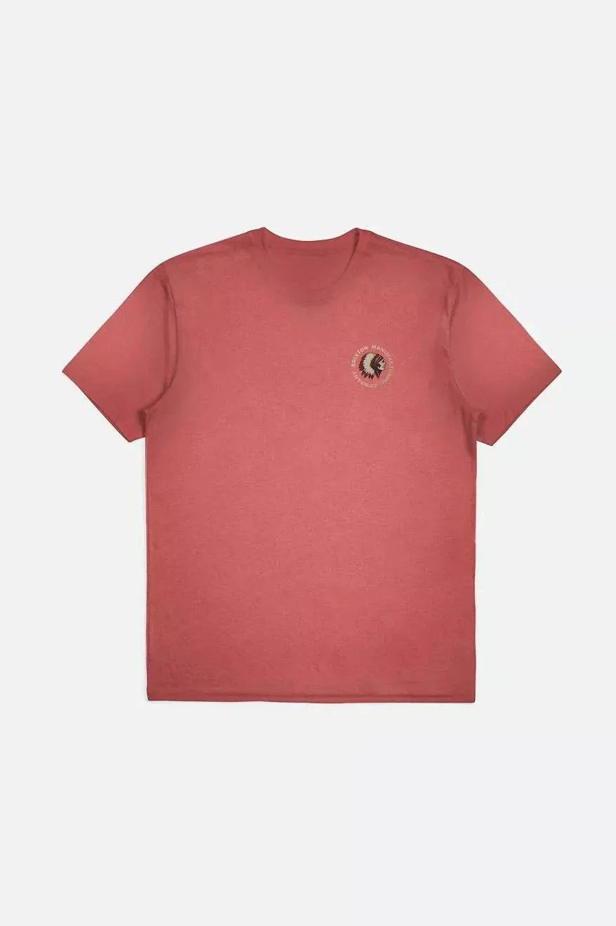 Brixton Rival Stamp T-Shirt In Dusty Cedar - Image 3