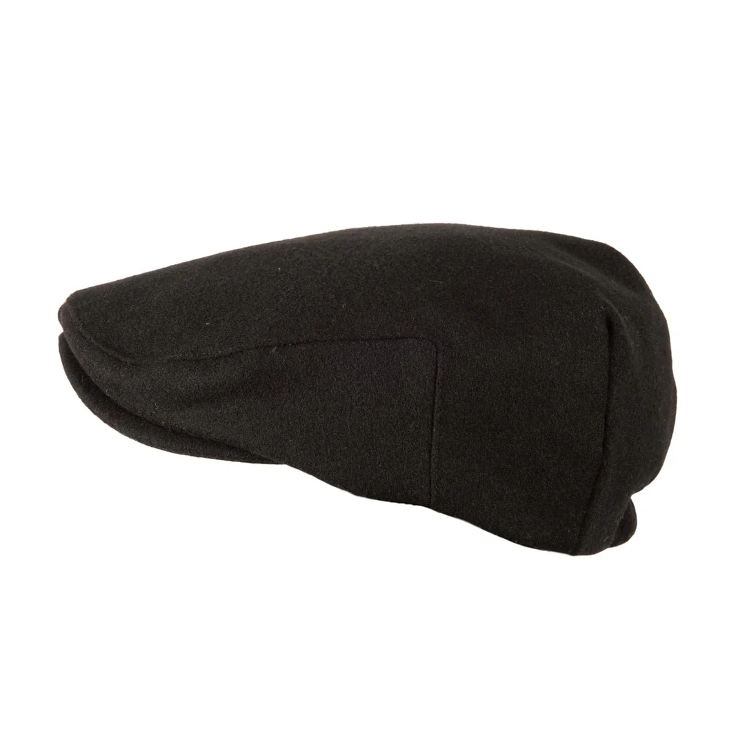 Carlyle Classic Flat Cap Solid Black - Image 2