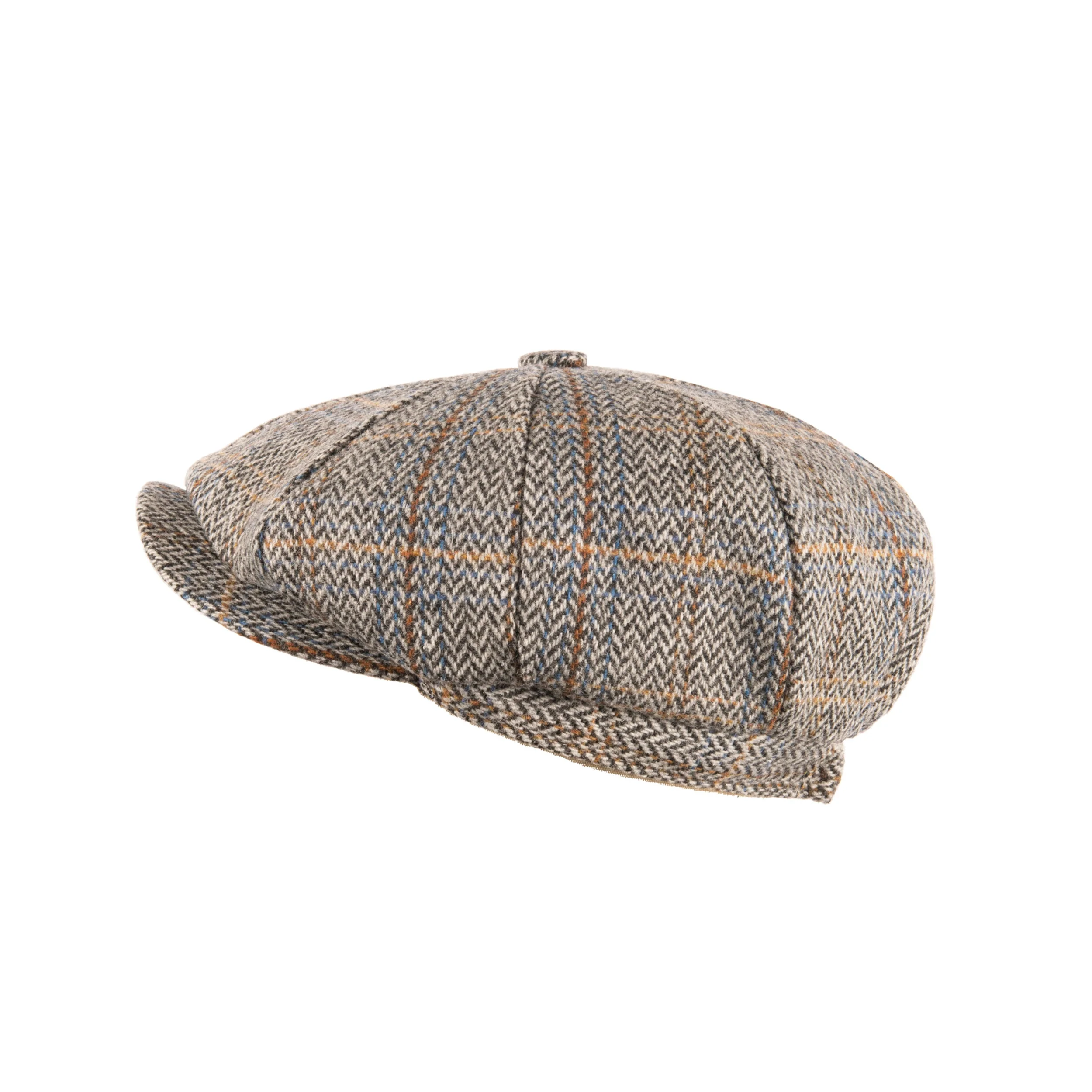Carlyle Tweed Newsboy Cap Jumbo Herringbone Grey - Image 2