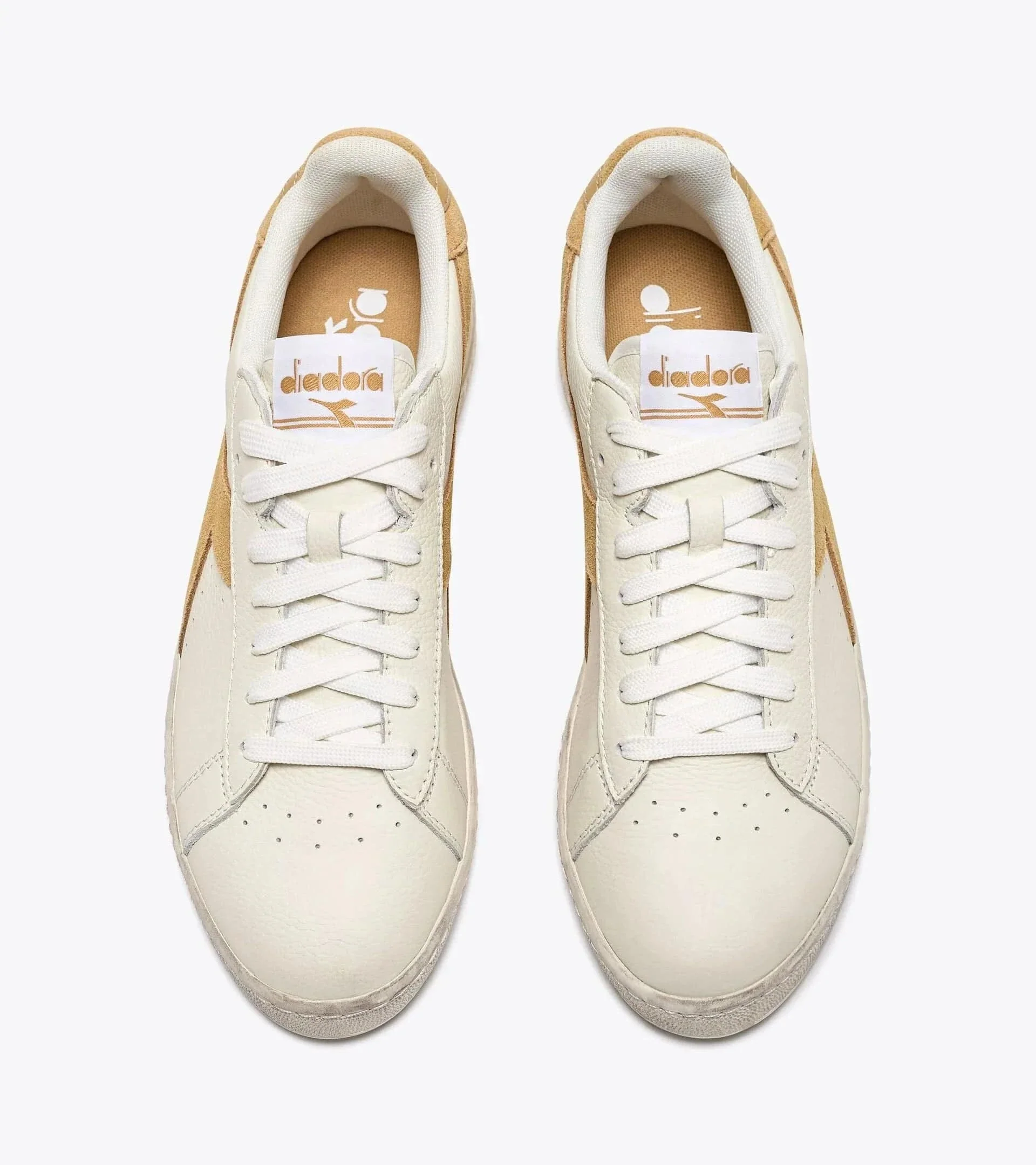 Diadora Game L Low Waxed Suede In White/ Latte - Image 6