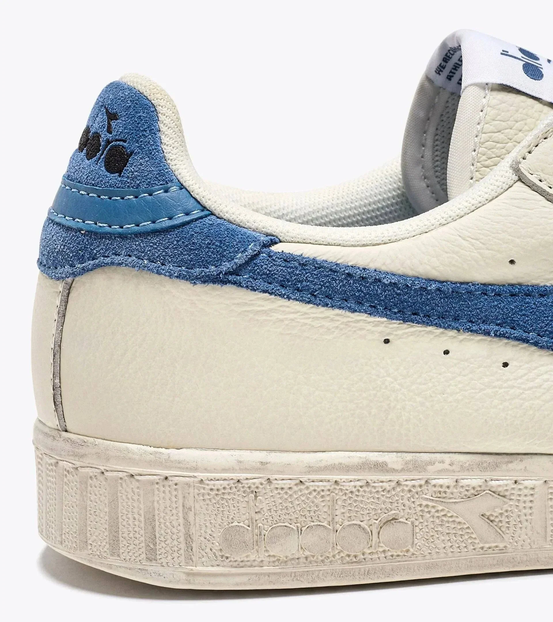 Diadora Game L Low Waxed Suede Pop In White/ Blue Bleached - Image 4