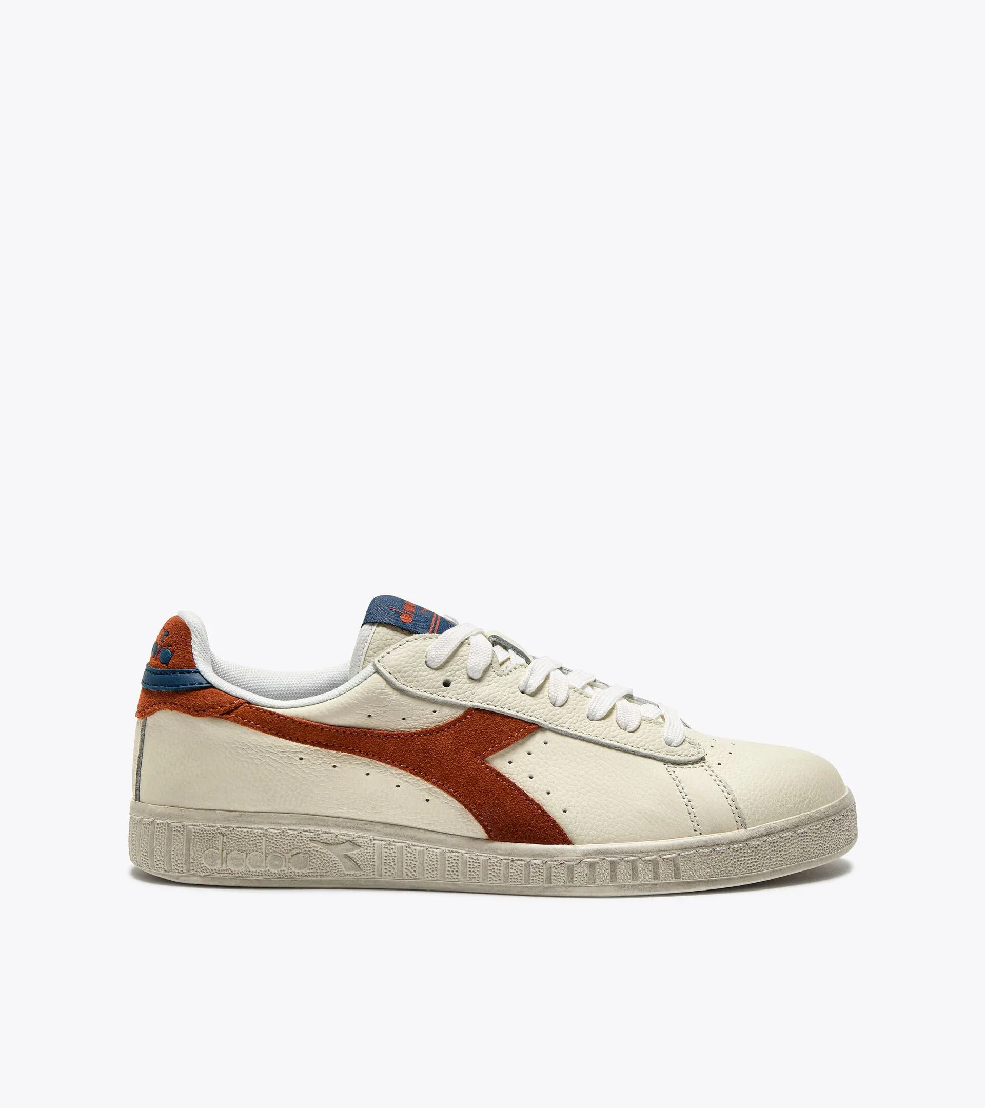 Diadora Game L Low Waxed Suede Pop White/Rust
