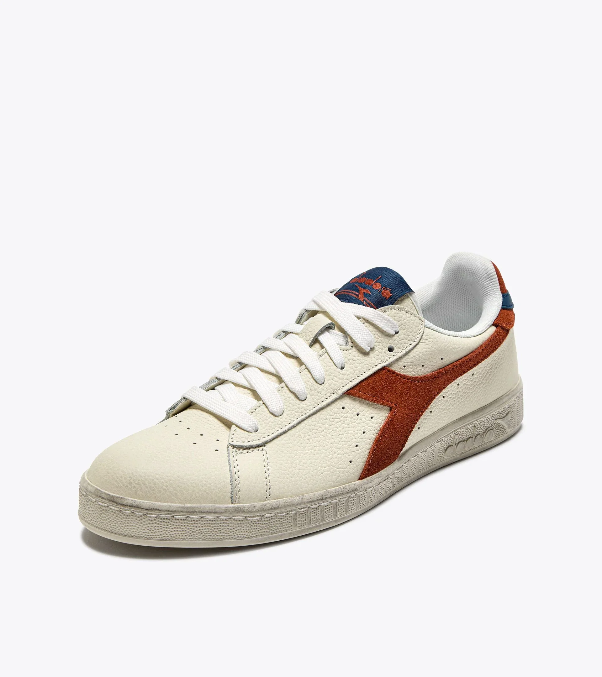 Diadora Game L Low Waxed Suede Pop White/Rust - Image 3