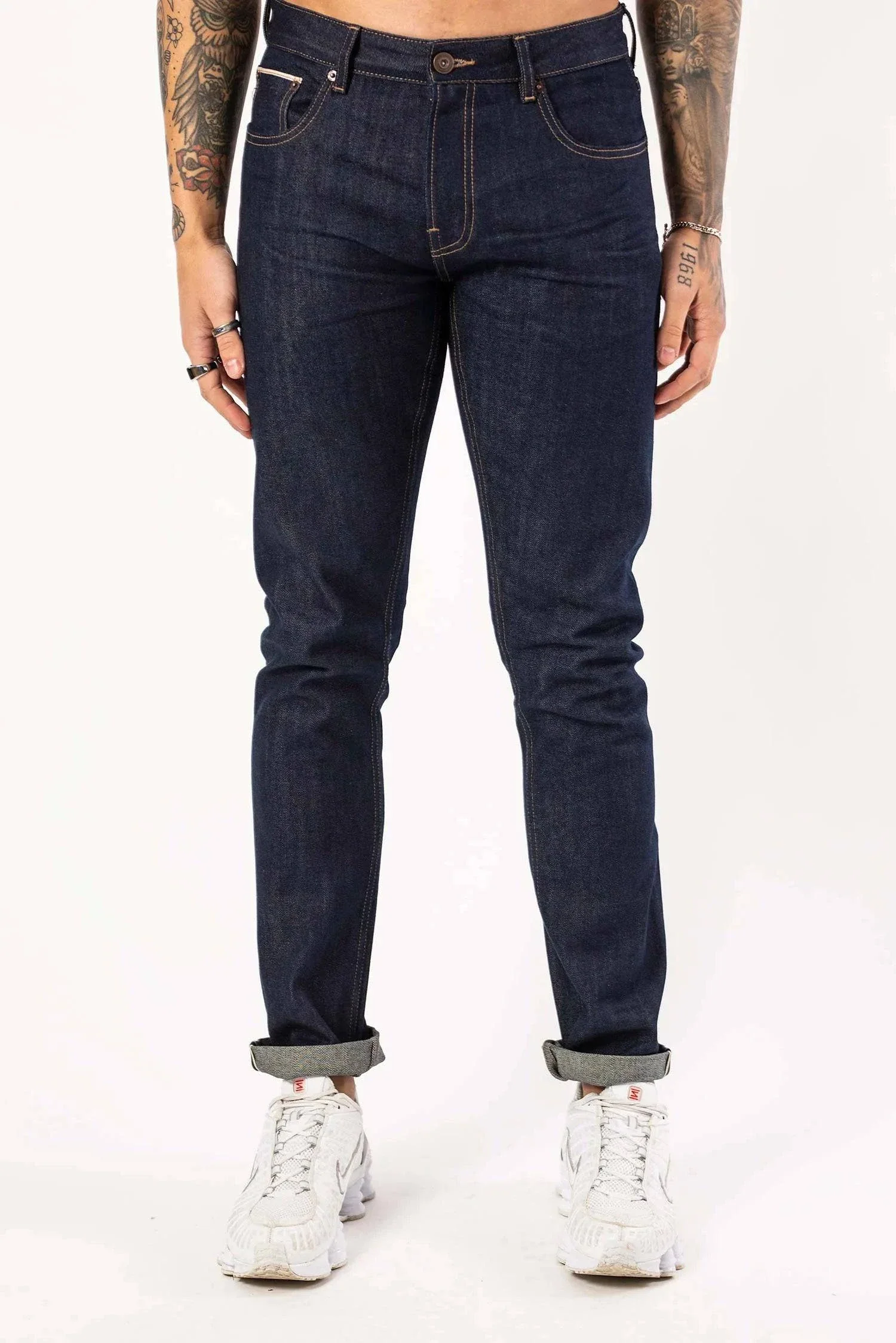DML Slim Fit Selvedge Jeans In Rinse Wash - Image 3
