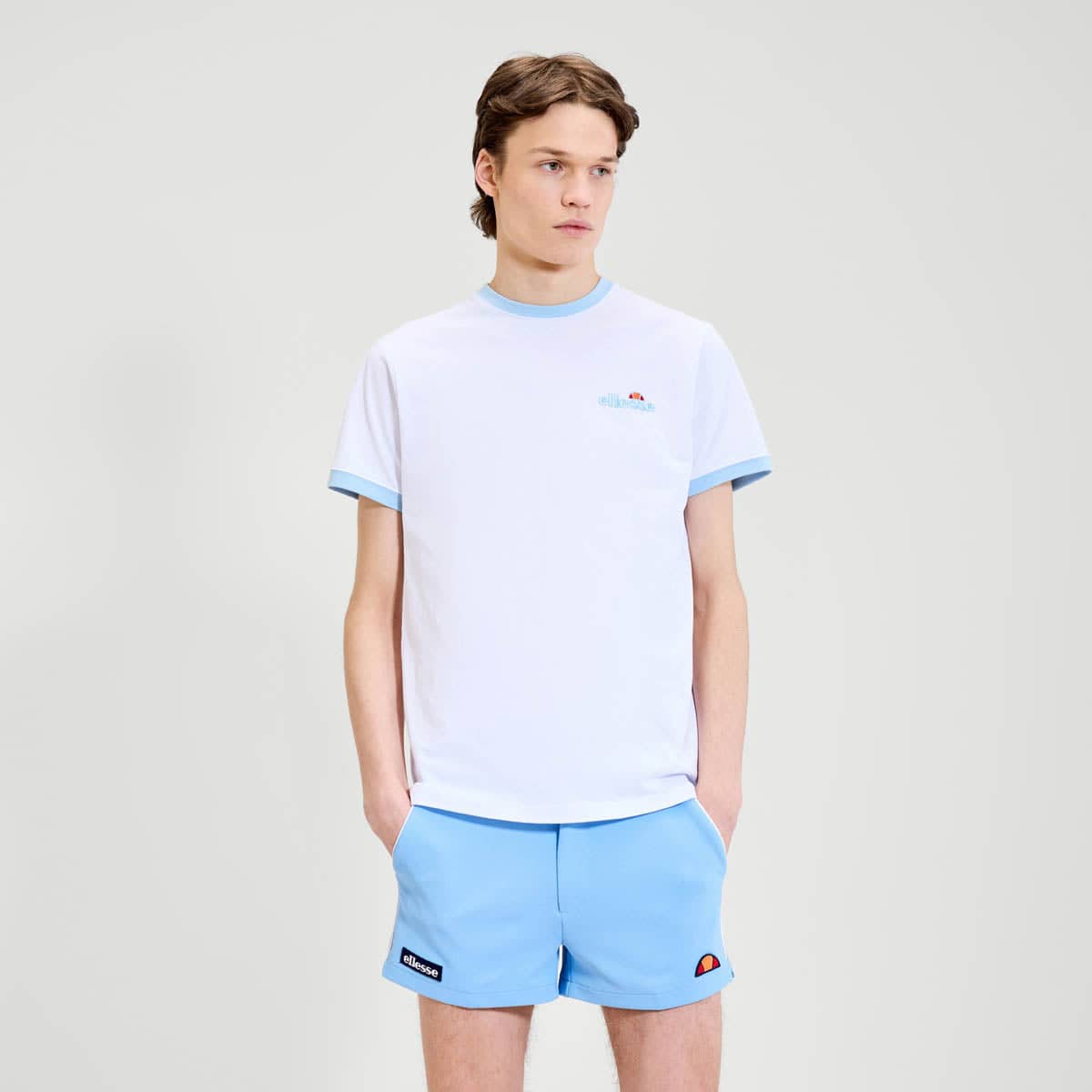 Ellesse Meduno T-Shirt White/Light Blue - Image 2