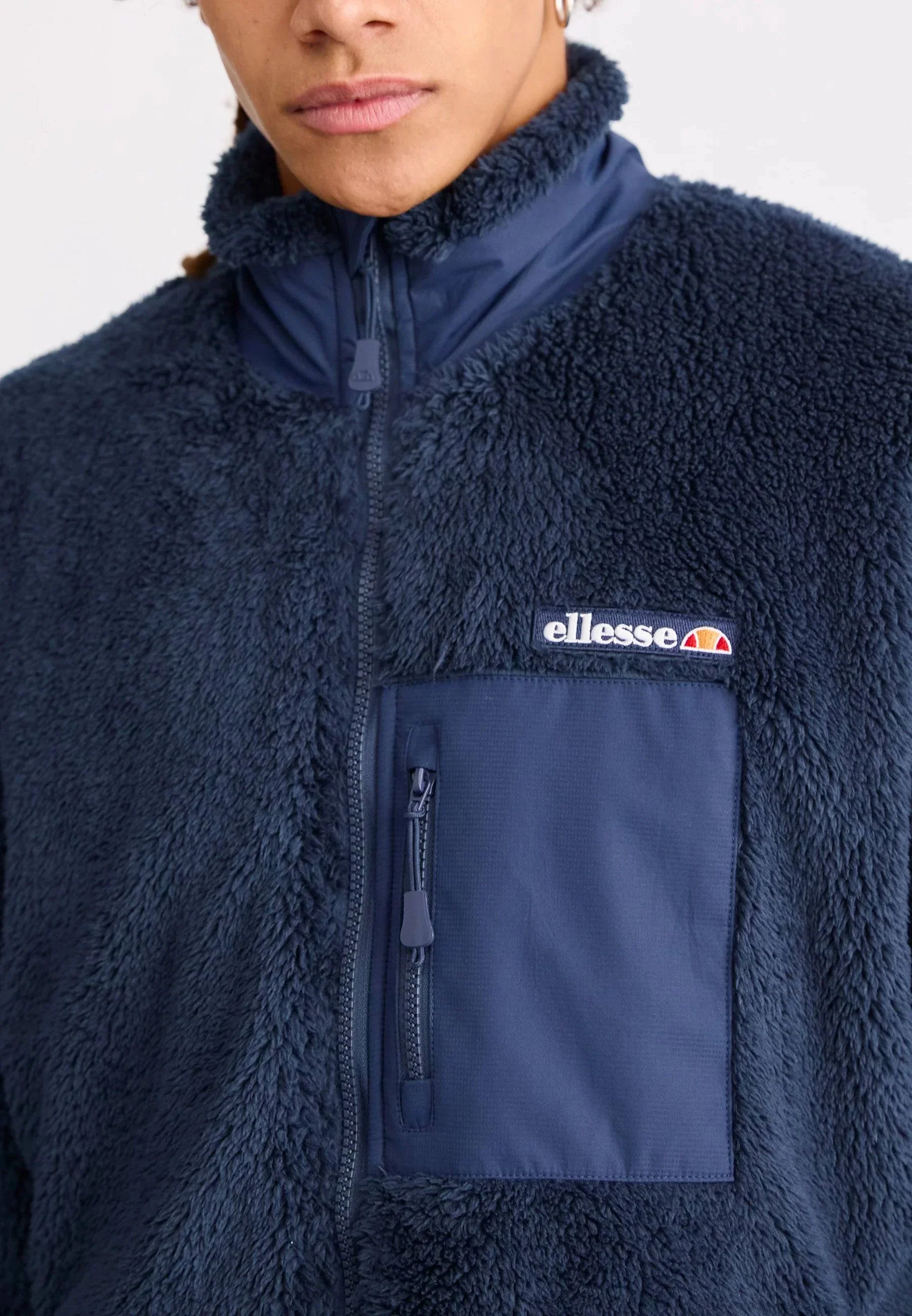 Ellesse Sherpa Fleece in Navy - Image 2