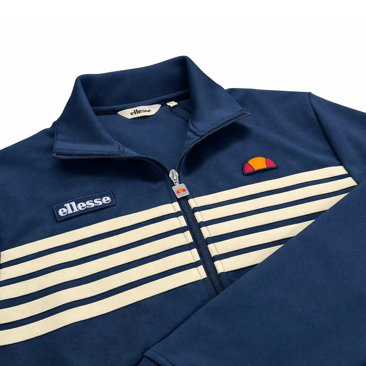 Ellesse Vicenza Track Top Navy/Light Yellow - Image 3