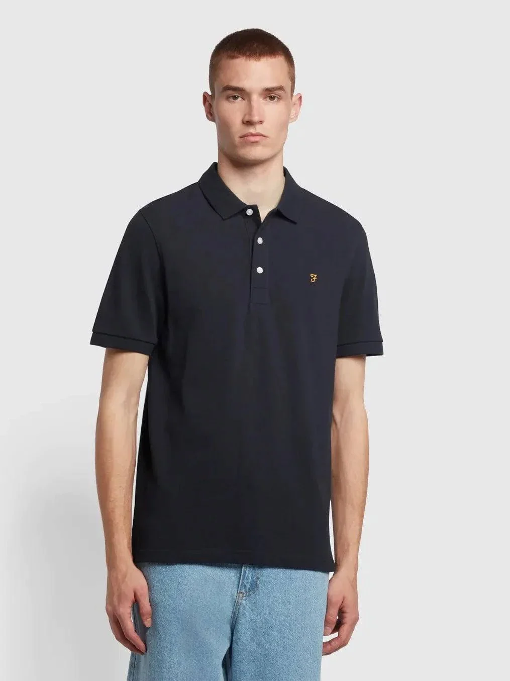 Farah Blanes Polo Shirt In True Navy - Image 2