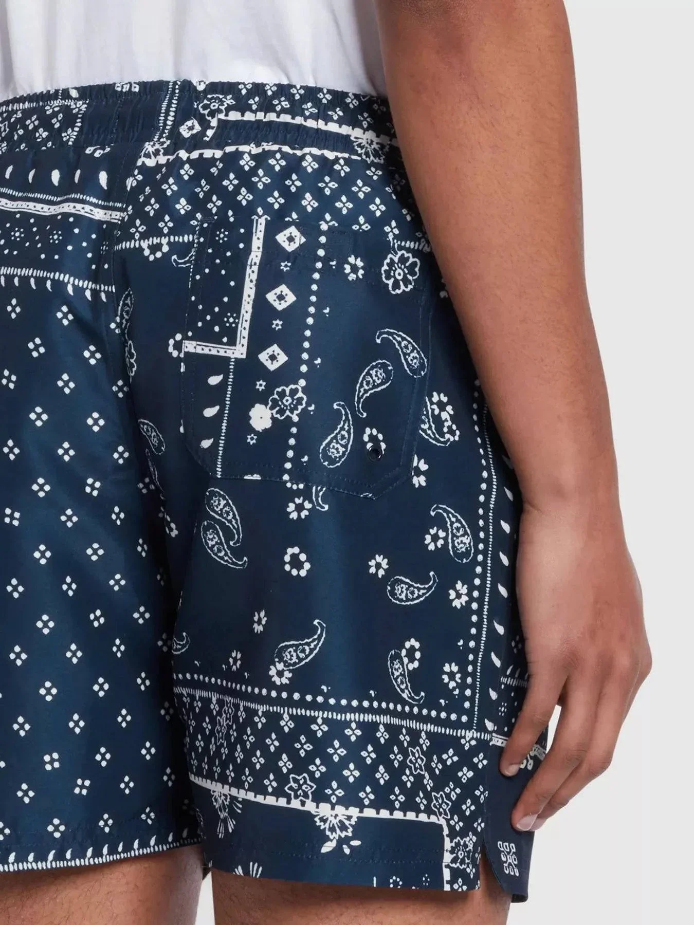 Farah Colbert Bandana Print Swim Shorts In True Navy - Image 3
