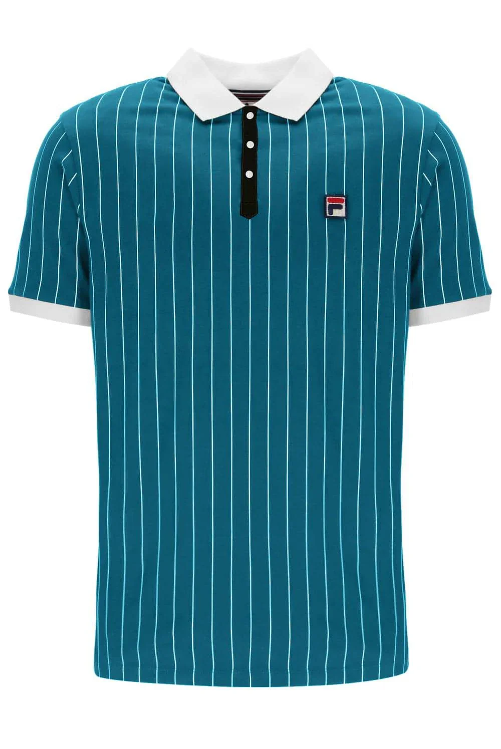 Fila BB1 Classic Vintage Striped Polo Deep Lagoon/Gardenia/Black - Image 2