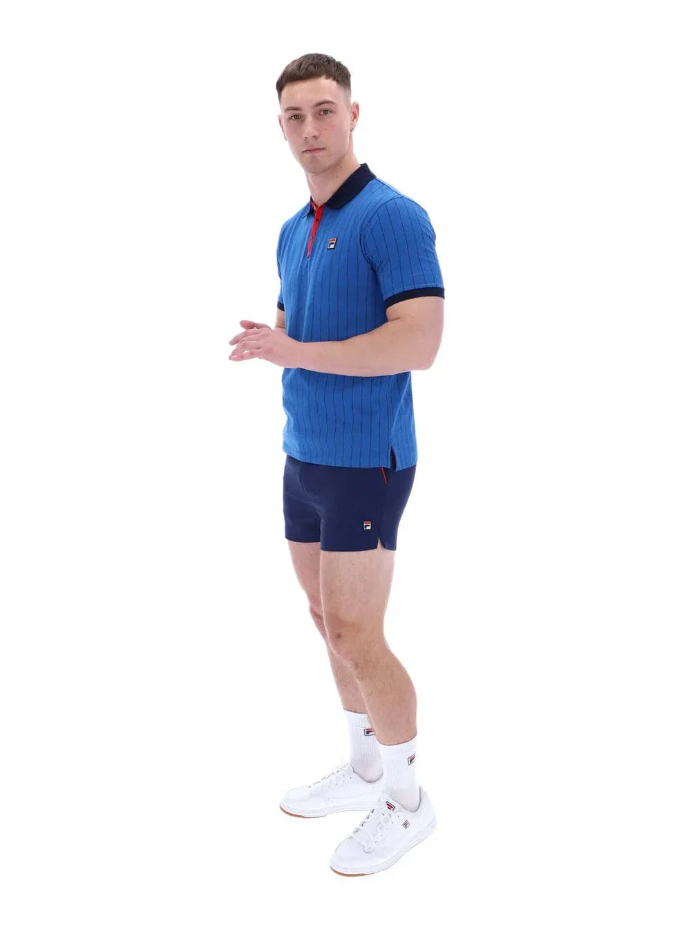 Fila BB1 Classic Vintage Striped Polo Turkish Sea/Fila Navy/Fila Red - Image 3