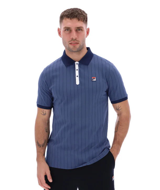 Fila BB1 Classic Vintage Striped Polo Shirt Vintage Indigo/Gardenia/Navy