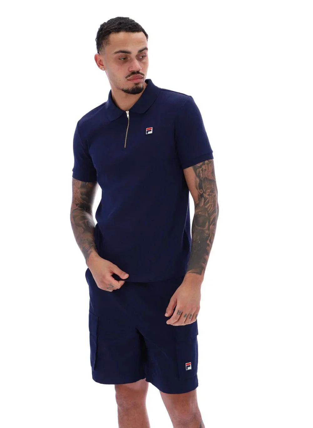 Fila Benjamin Micro Waffle Polo Navy