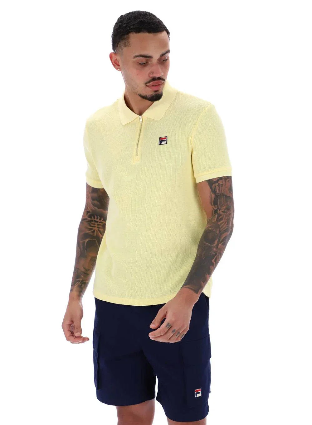 Fila Benjamin Micro Waffle Polo Popcorn - Image 3