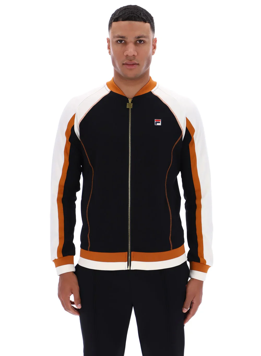Fila Eliot Flat Lock Detail Track Top Black/Gardenia/Pumpkin Spice - Image 2