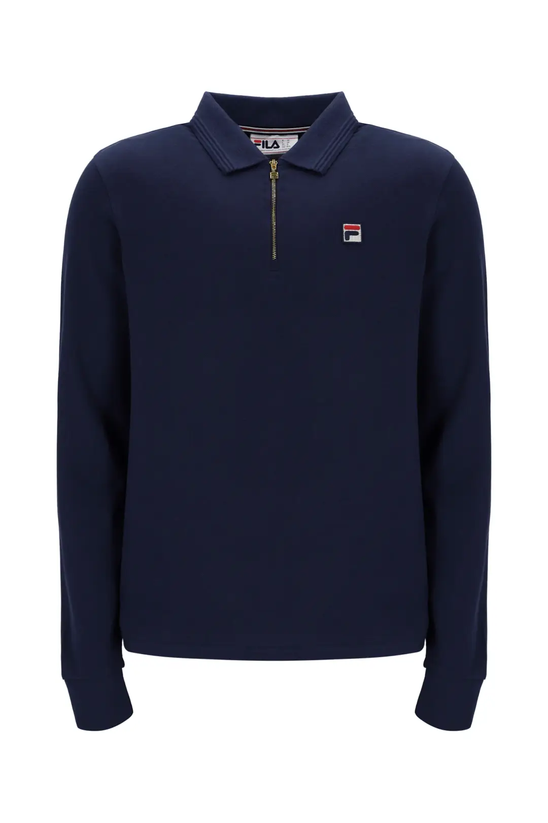 Fila Emiliano Long Sleeve Polo with Raised Tipping Navy