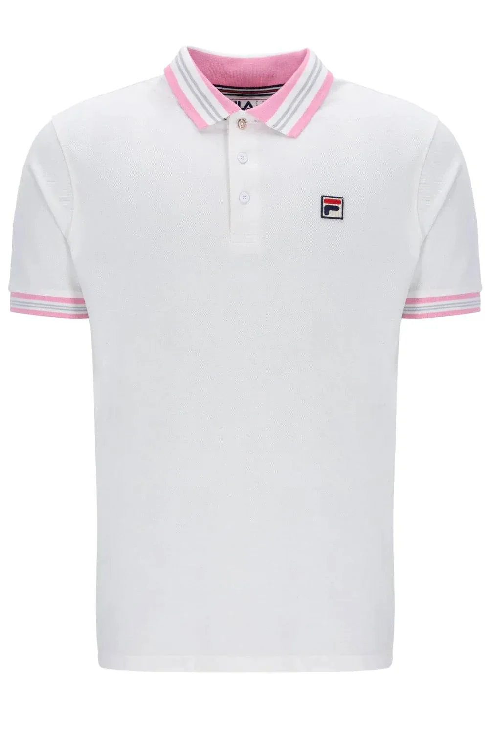Fila Faraz Tipped Rib Polo White/Prism Pink/High Rise