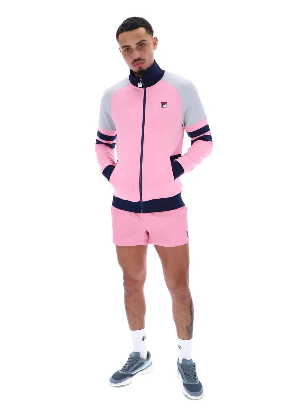Fila Founder 2 Track Top Prism - Pink/Navy/High Rise - Image 2