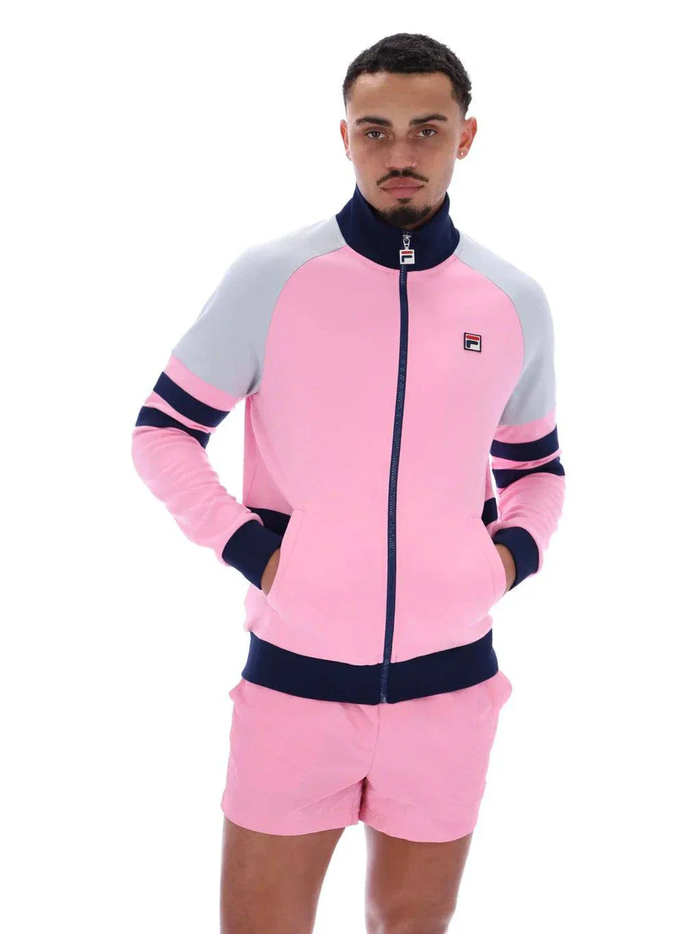 Fila Founder 2 Track Top Prism - Pink/Navy/High Rise - Image 3