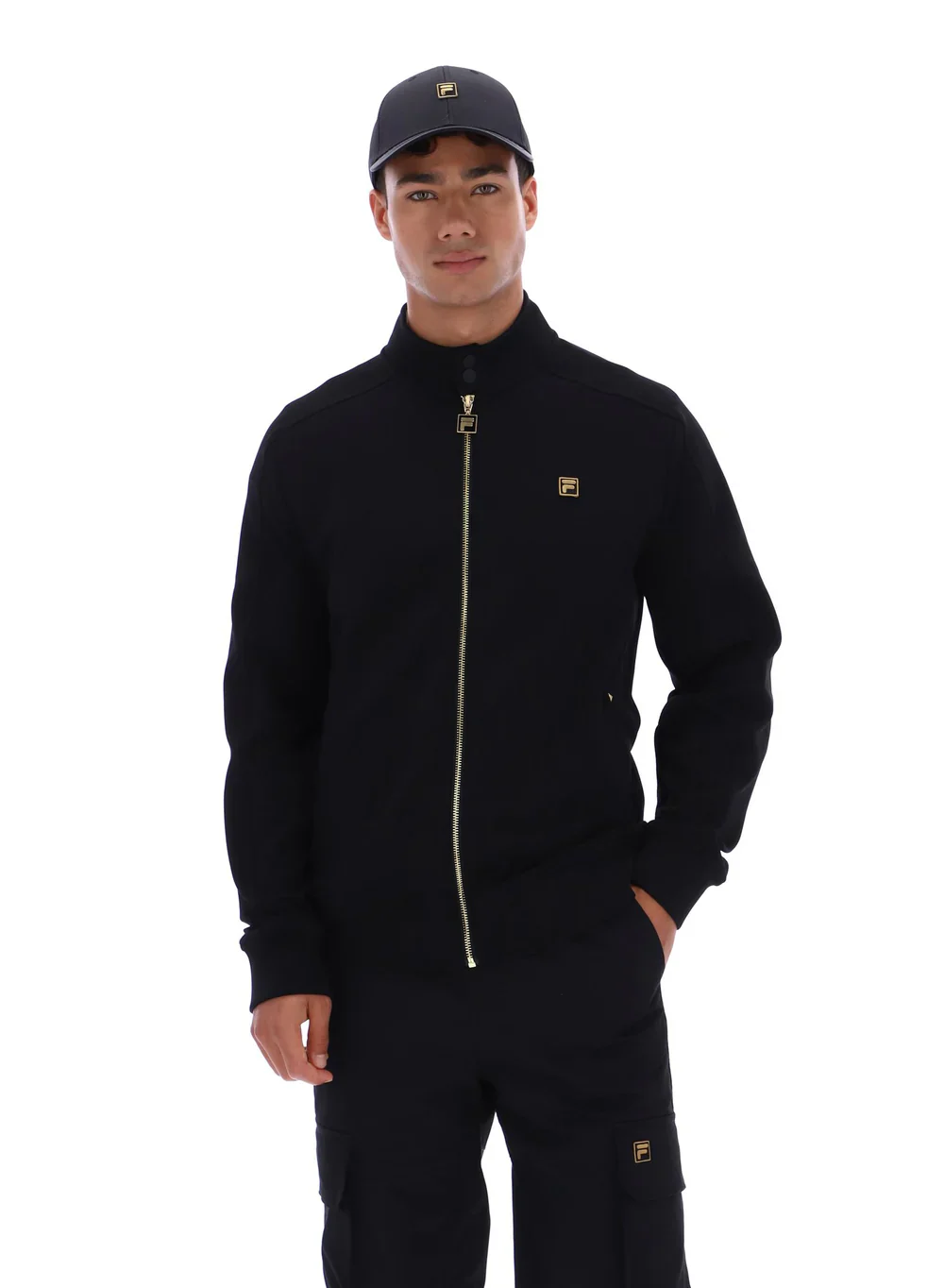 Fila Gold Davey Full Zip Track Top Black - Image 2