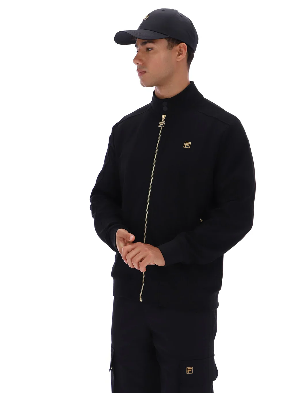 Fila Gold Davey Full Zip Track Top Black - Image 3