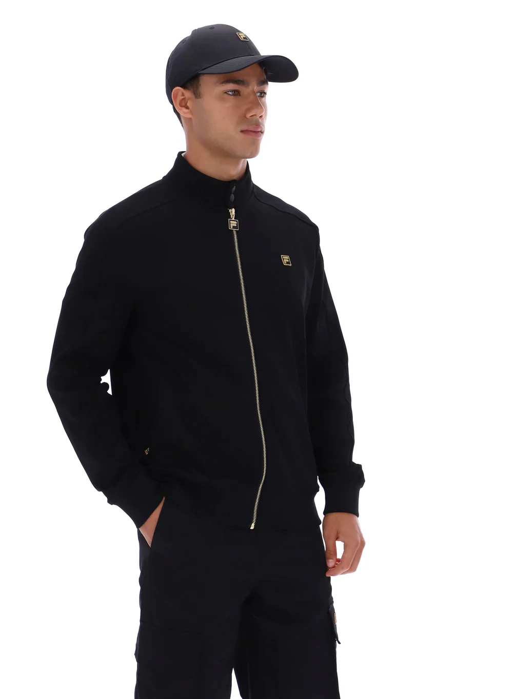 Fila Gold Davey Full Zip Track Top Black - Image 4
