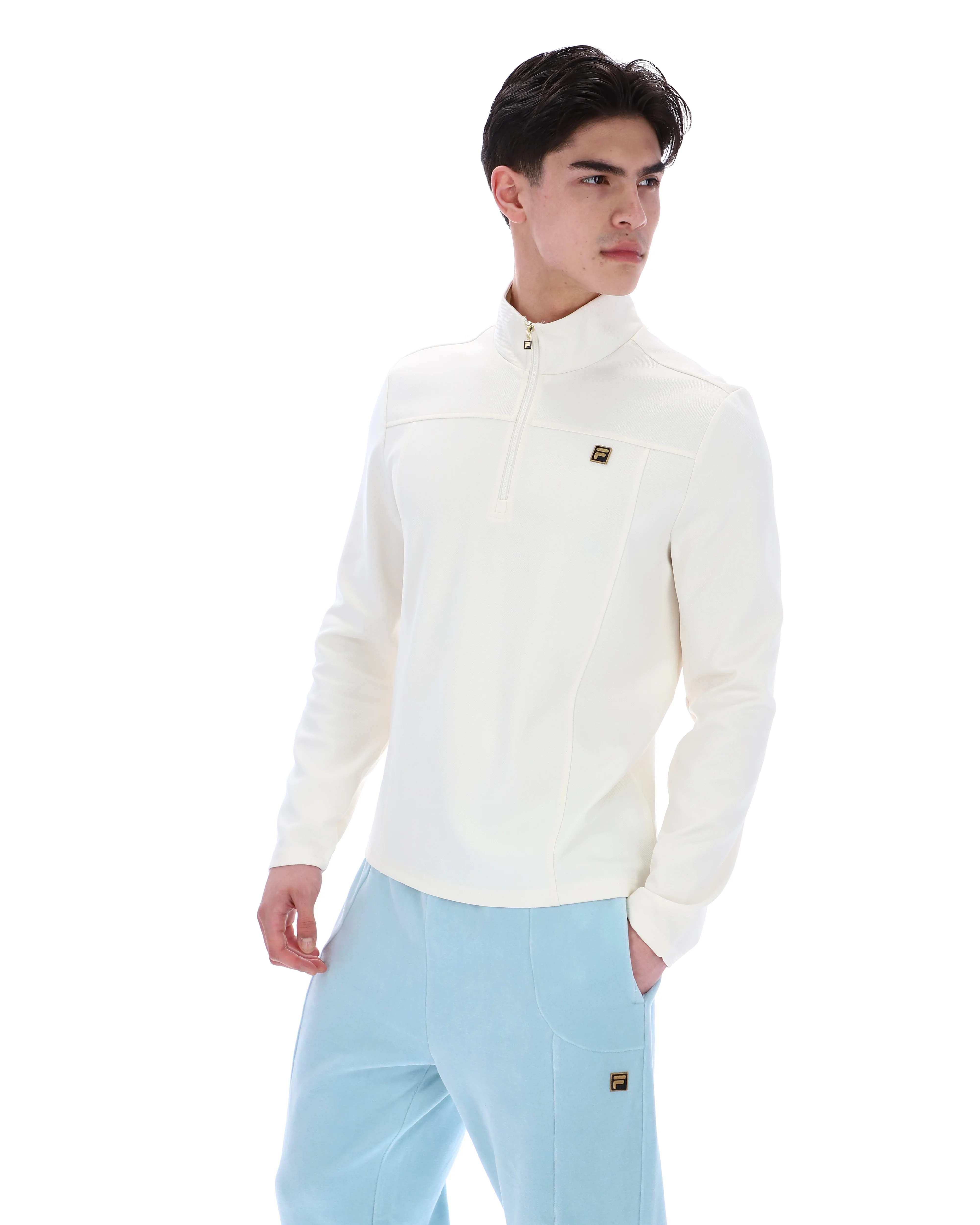 Fila Gold Hogan Quarter Zip Jumper Coconut Milk - Image 3