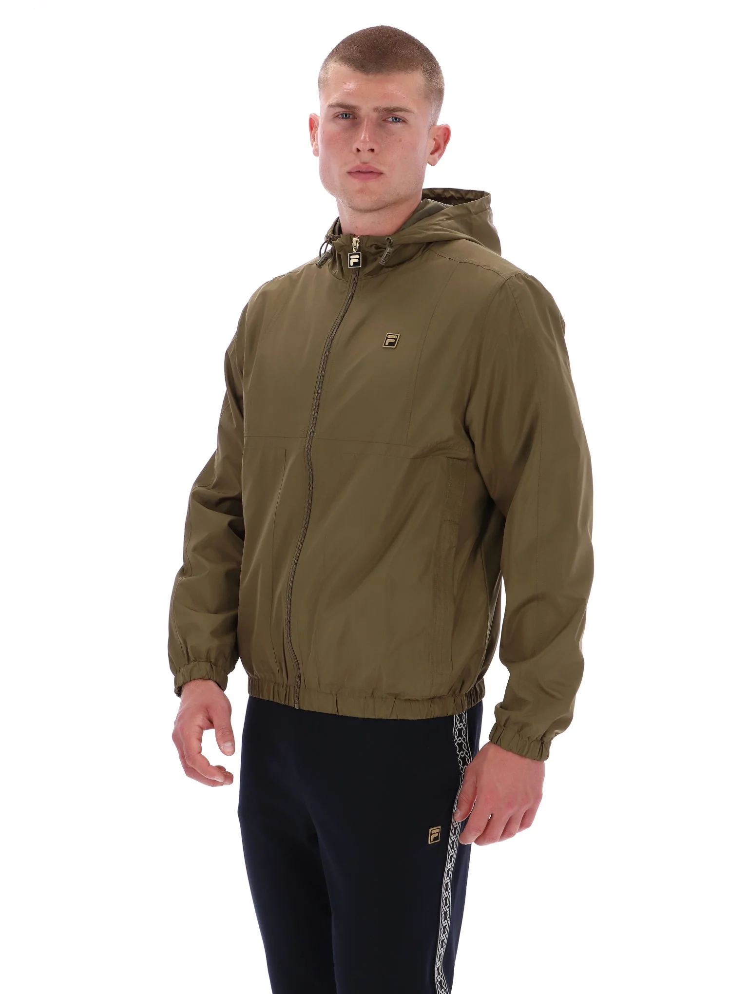 Fila Gold Ian Full Zip Jacket With Seam Detailing in Dark Olive. - Image 3