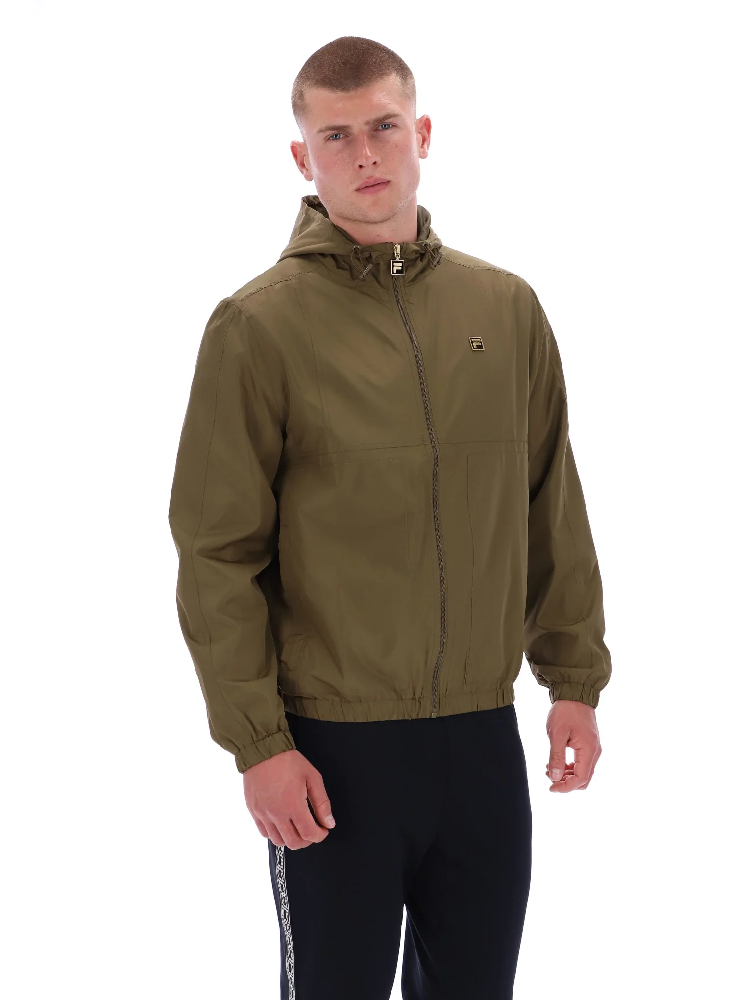 Fila Gold Ian Full Zip Jacket With Seam Detailing in Dark Olive. - Image 6