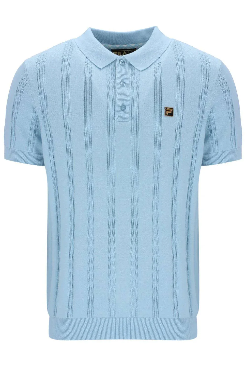 Fila Gold Kennedy Textured Stripe Knit Polo Summer Song