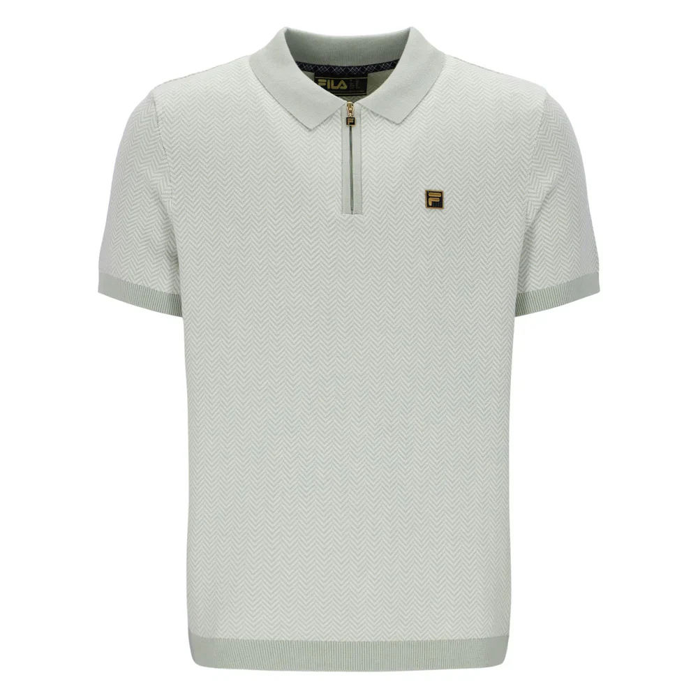Fila Gold Marty Zip Polo Shirt Sea Foam