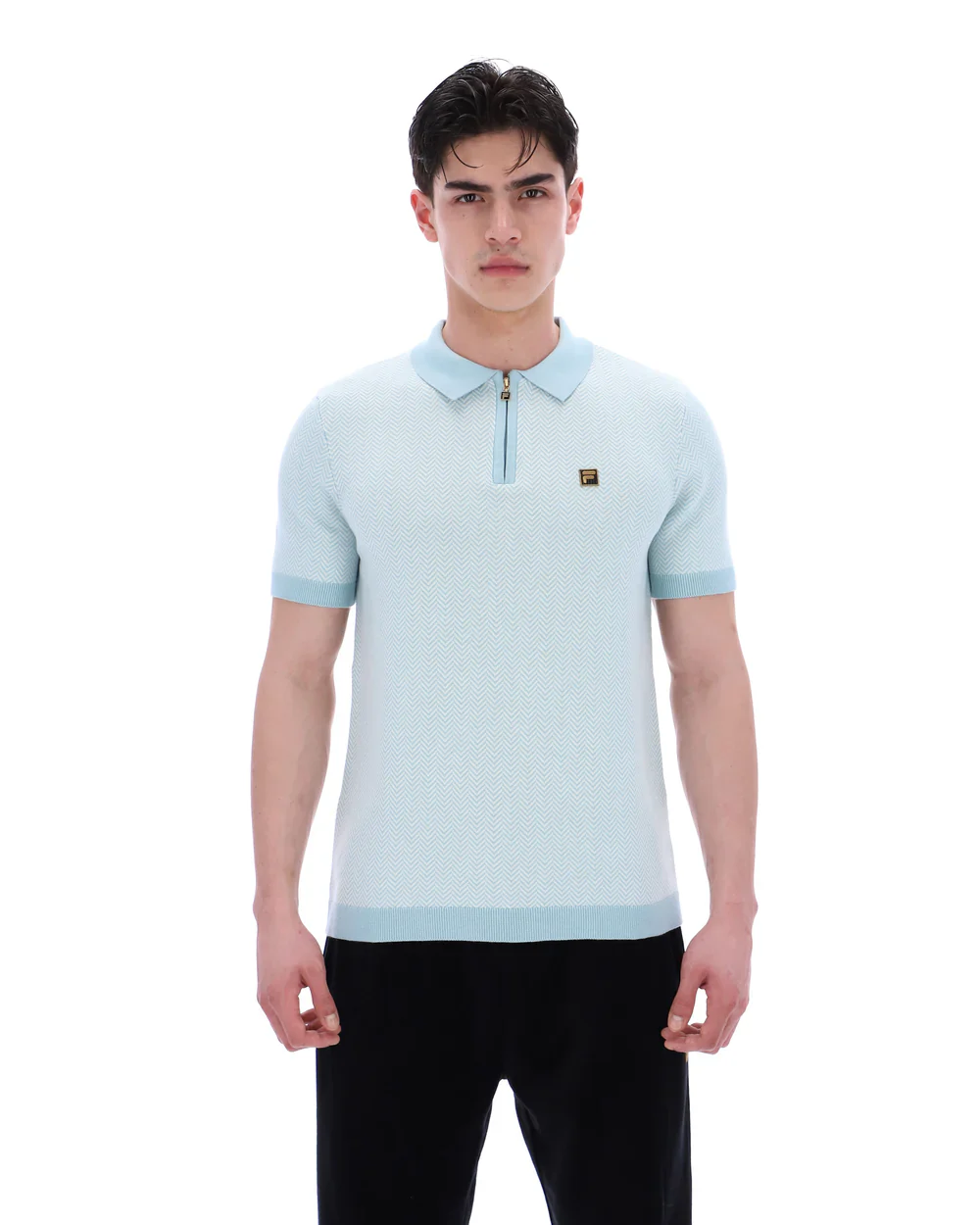 Fila Gold Marty Zip Polo Shirt Sterling Blue - Image 2