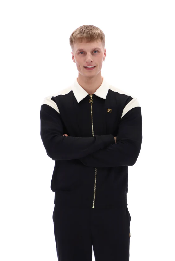Fila Gold Morton Full Zip Track top with Contrast Panels Black/Tofu