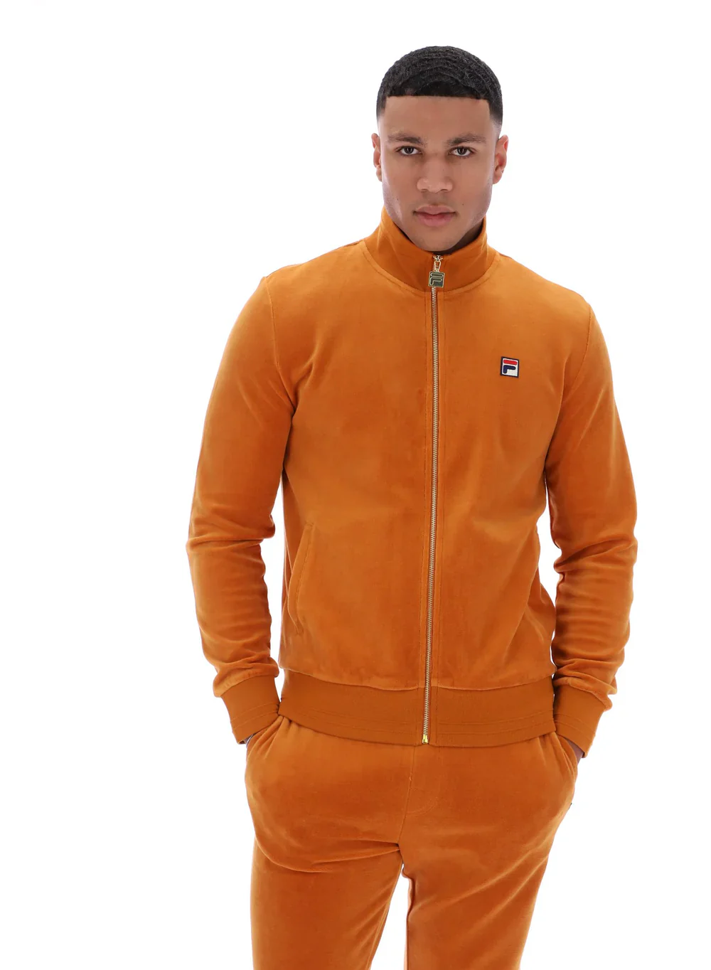 Fila Gold Nero Velour Track Top Pumpkin Spice - Image 2