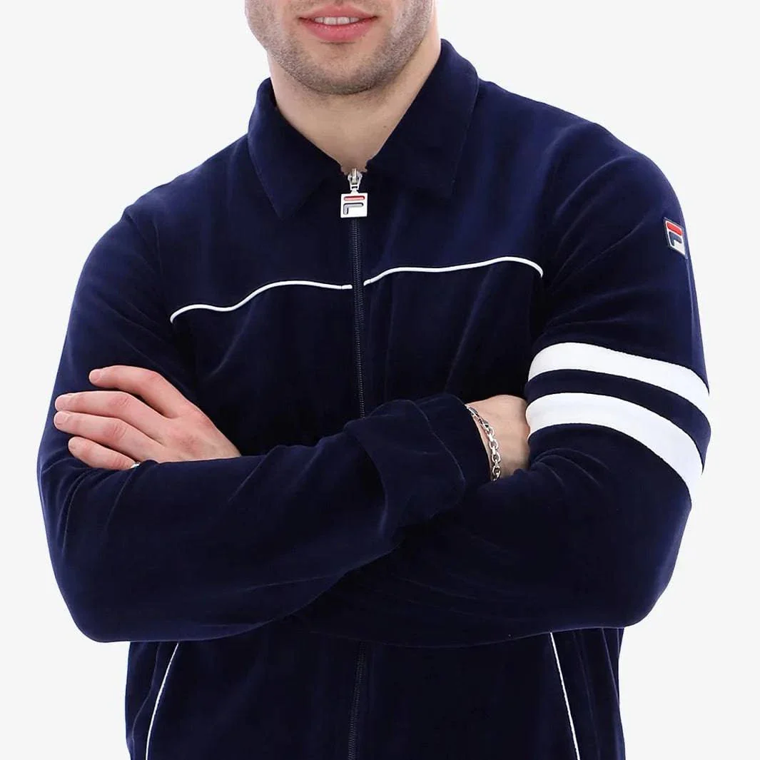 Fila Heritage Verdy Velour Track Top In Navy