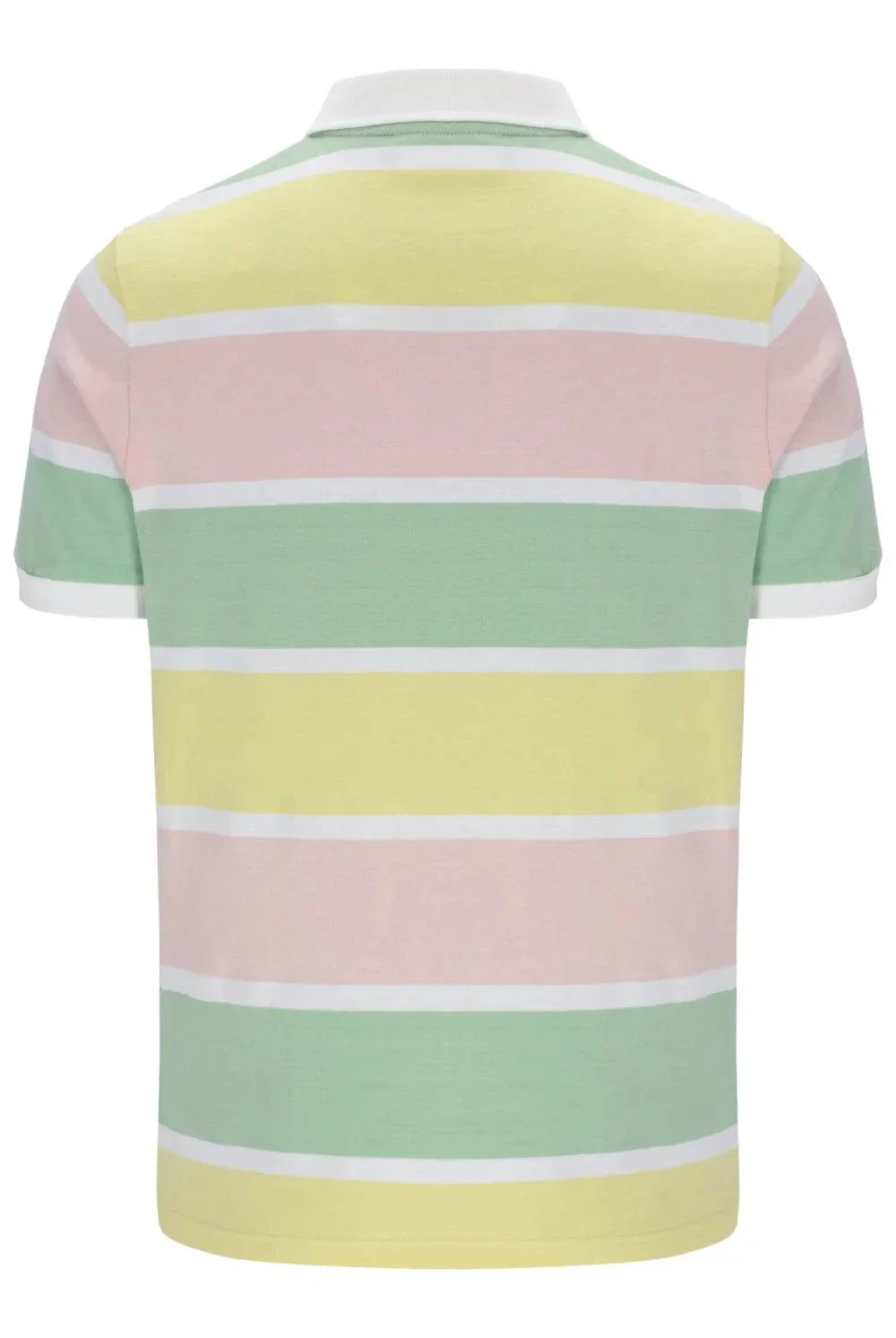 Fila Jas Striped Polo Shirt Pink Chalk/Hemlock/Lemonade/White - Image 2