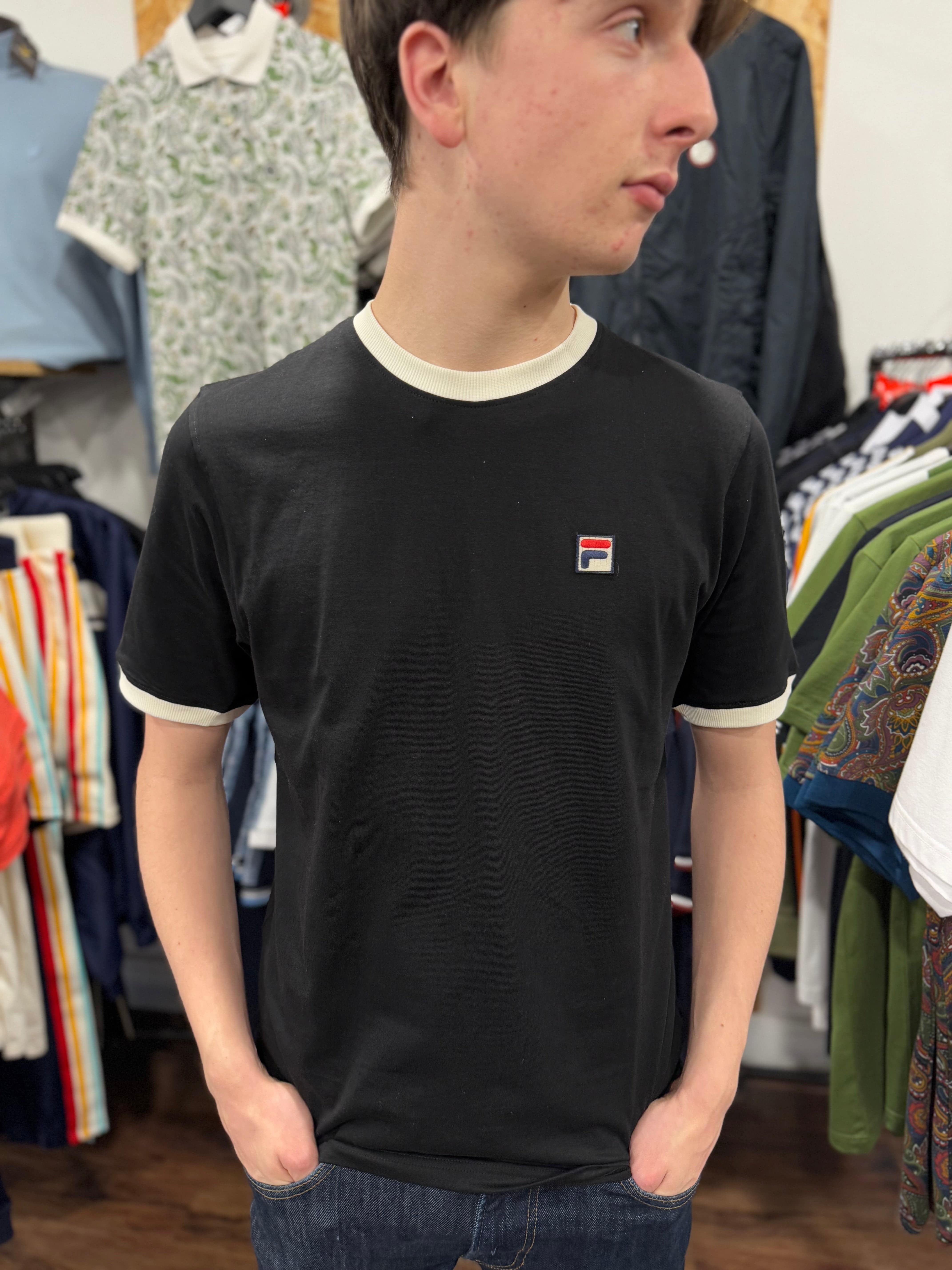 Fila Marconi T-Shirt In Black/Gardenia - Image 2