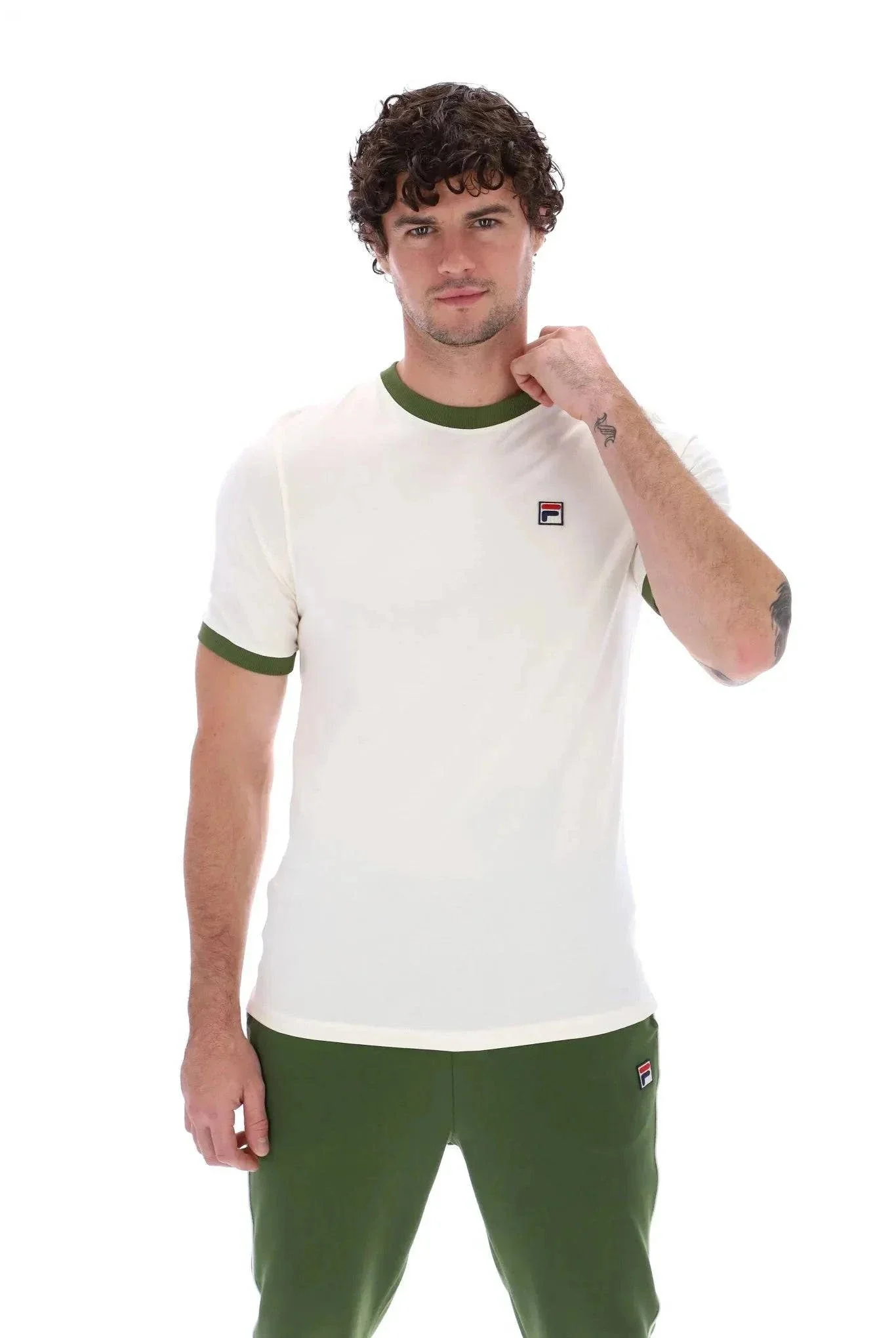 Fila Marconi T-Shirt In Gardenia/Chive - Image 2
