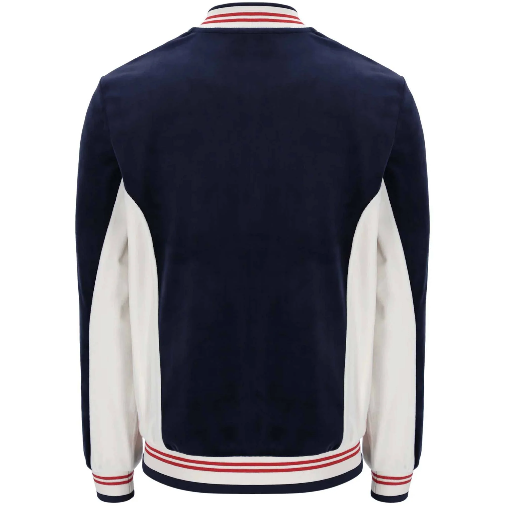 Fila Miguel Velour Track Top in Navy/White/Red - Image 2