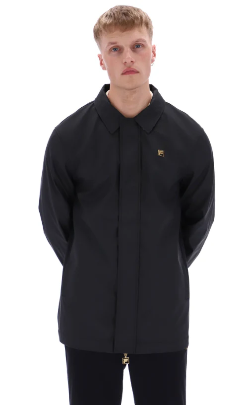 Fila Sammy Full Zip Mac with Printed Under Collar Black