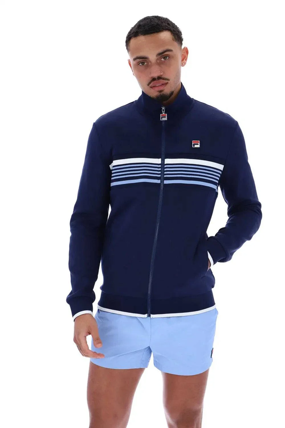 Fila Vasco Cut And Sew Track Top Jacquard Tape Navy/White/Vista Blue - Image 2