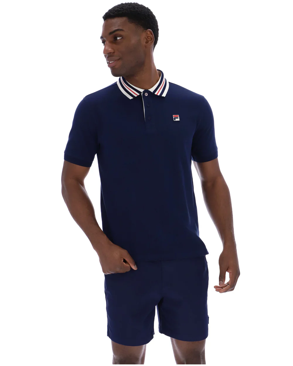 Fila Vintage Achille Three Button Heritage Tape Basic Polo Navy