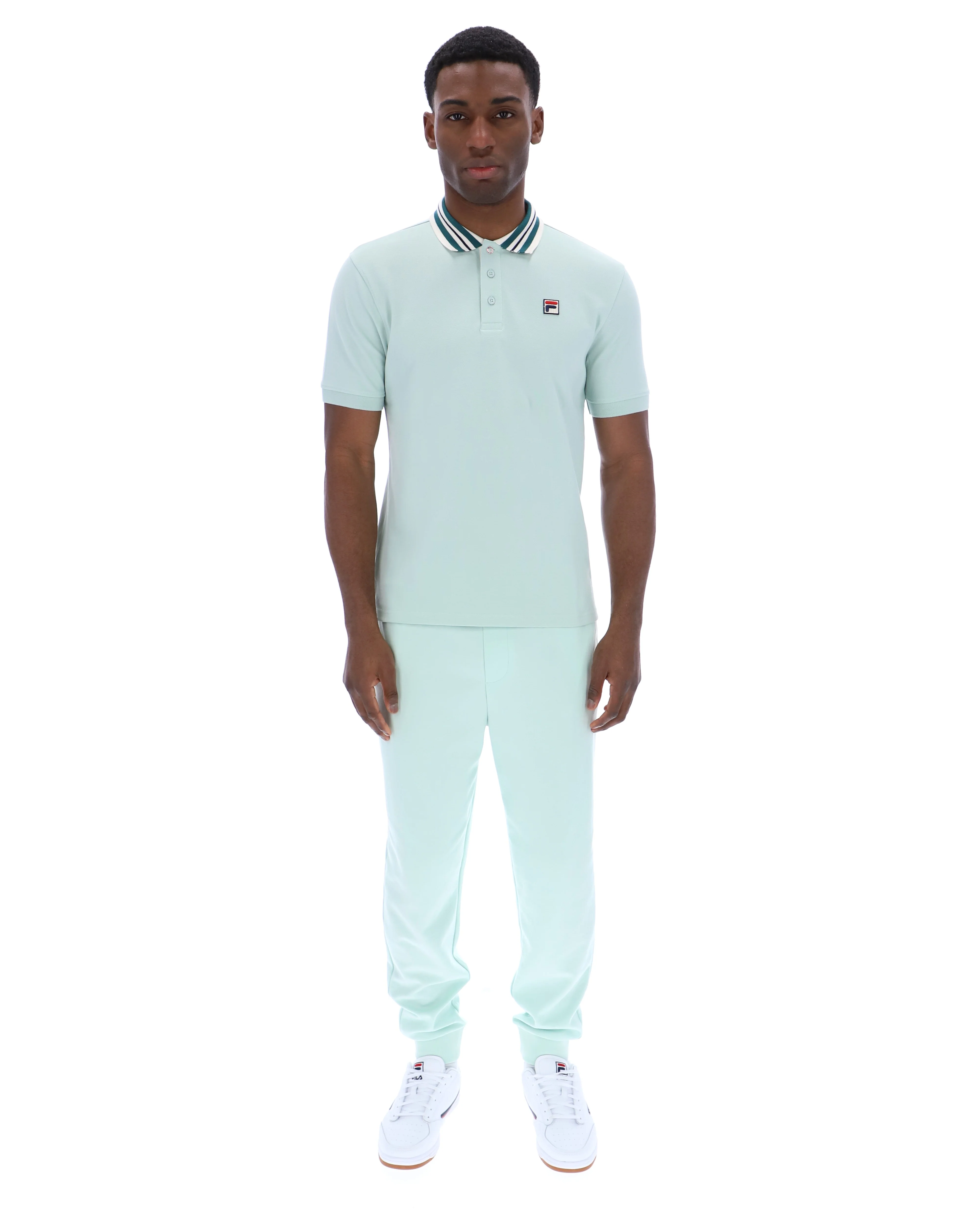 Fila Vintage Achille Three Button Heritage Tape Basic Polo Surf Spray